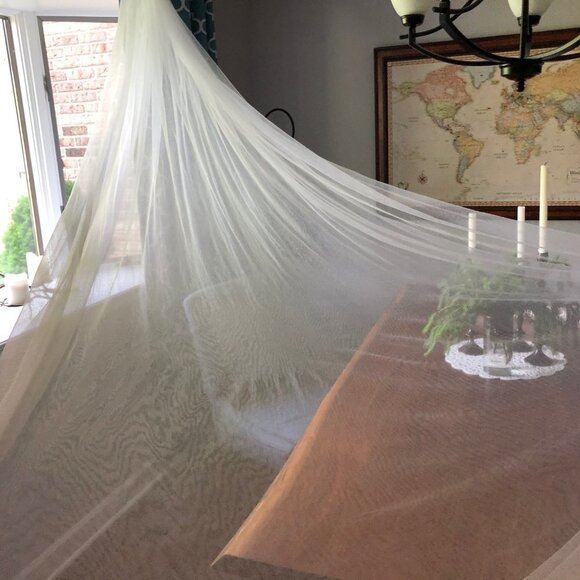 Wedding veil white bride bridal cathedral long 3m tulle comb elegant beautiful main image 8